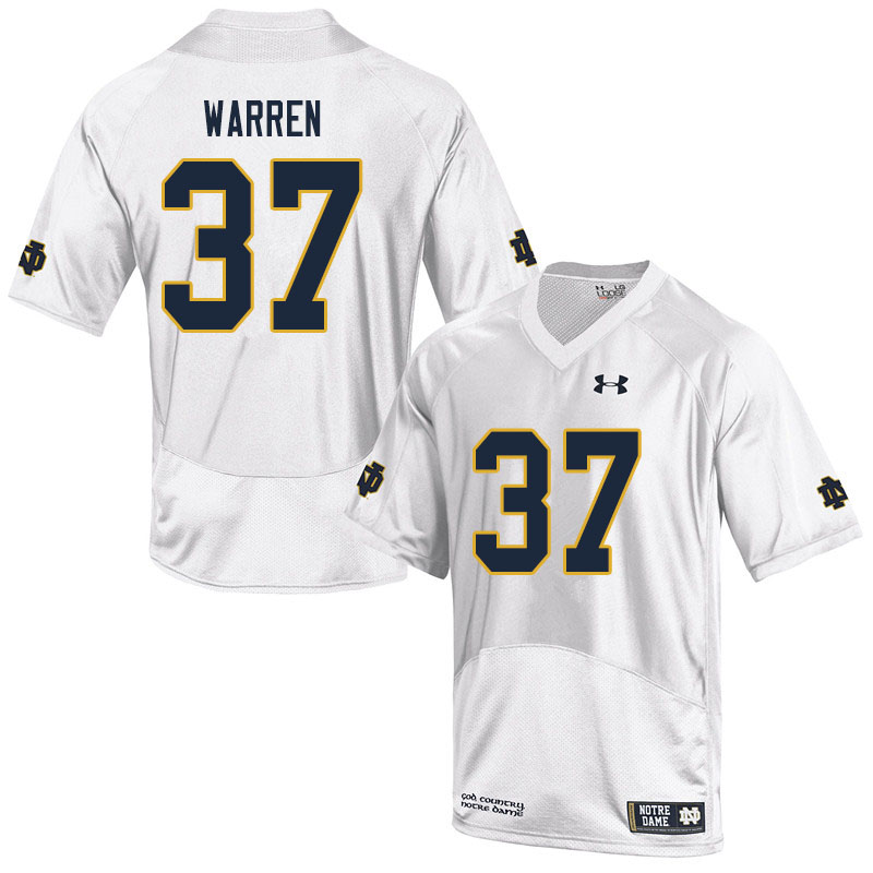 Men #37 James Warren Notre Dame Fighting Irish College Football Jerseys Sale-White